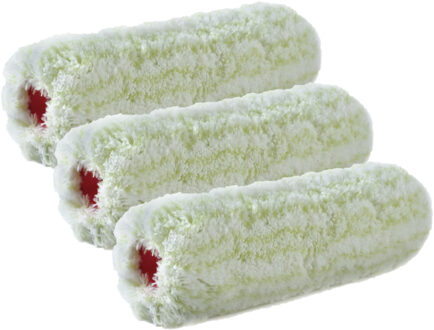 Set van 3x stuks muur vacht anti-spat verfrollers polyamide pluisvrij 9 x 18 cm