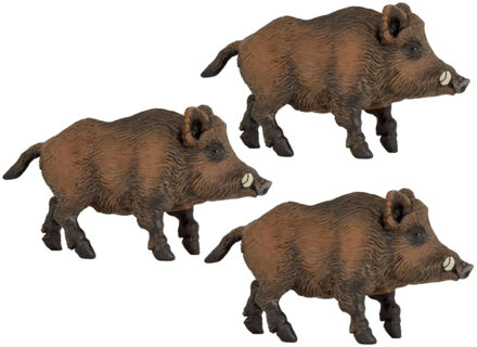 Set van 3x stuks plastic speelgoed figuur wild zwijn 9,5 cm - Action products