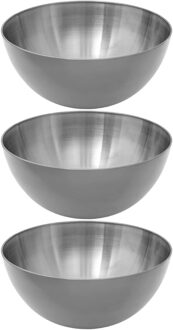 Set van 3x stuks - Slakom/serveer schaal- rvs metaal - D29 cm - Saladeschalen