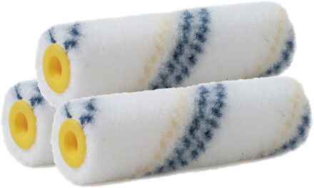 Set van 3x stuks sorex muur vacht anti-spat verfroller - nylon - pluisvrij - 10 x 3 cm - schilderen