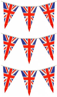 Set van 3x stuks union Jack/UK/Groot Brittanie vlaggenlijnen 7 meter - Vlaggenlijnen Multikleur