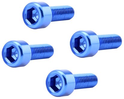 Set Van 4 Bidonhouder Schroeven Bouten Voor Mtb, Mountainbike, Weg Fiets blauw