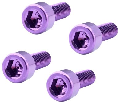 Set Van 4 Bidonhouder Schroeven Bouten Voor Mtb, Mountainbike, Weg Fiets paars