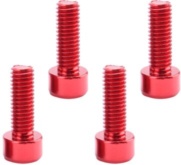 Set Van 4 Bidonhouder Schroeven Bouten Voor Mtb, Mountainbike, Weg Fiets rood