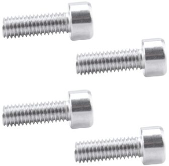 Set Van 4 Bidonhouder Schroeven Bouten Voor Mtb, Mountainbike, Weg Fiets zilver