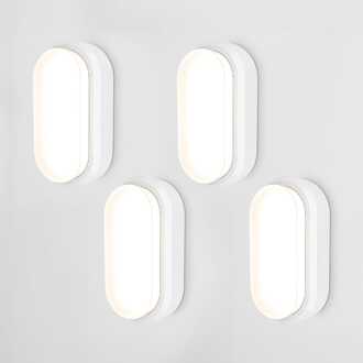 Set van 4 C-Series - LED Plafondlamp wit ovaal - Wandlamp - Scheepslamp - IP54 - 18 Watt - 1830lm - 4000K neutraal wit - voor binnen en buiten