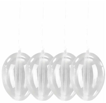Set Van 4 Paasdecoratie Plastic Ei Hangers 10 Cm - Feestdecoratievoorwerp