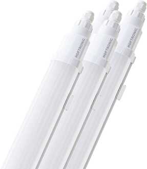 Set van 4 Q-Series LED TL Armaturen 150cm - 48 Watt 5760 Lumen vervangt 192 Watt - 120lm/W - 4000K neutraal wit licht - Gereedschapsloos Koppelbaar - IK08 - IP65 Waterdicht - Tri-proof plafondverlichting