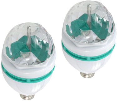 Set van 4x disco lampen/licht Led E27 fitting draaiend/roterend met kleureffecten - Discobollen