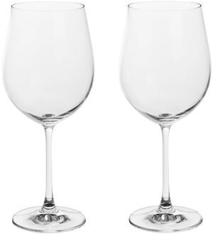 Set van 4x grote wijnglazen voor rode wijn 610 ml van glas - Wijnglazen Transparant