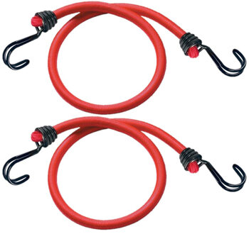 Set van 4x stuks bagagespin/snelbinders 60 cm rood