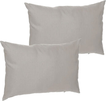 Set van 4x stuks bank/sier/tuin kussens voor binnen en buiten in de kleur taupe 30 x 50 x 10 cm