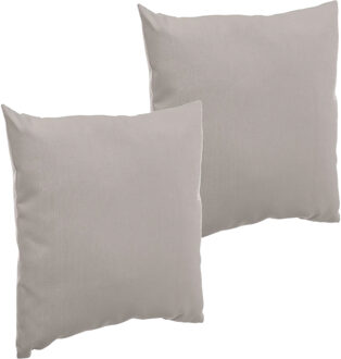Set van 4x stuks bank/sier/tuin kussens voor binnen en buiten in de kleur taupe 40 x 40 x 10 cm