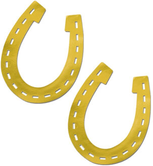 Set van 4x stuks muurdecoratie hoefijzer 43 cm