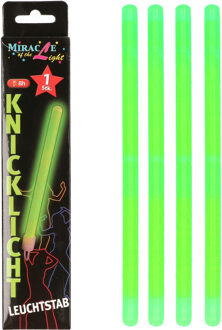 Set van 4x stuks neon glow in the dark party breaklights stick groen 20 cm - Verkleedattributen