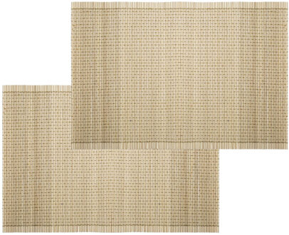 Set van 4x stuks placemats beige bamboe 45 x 30 cm - Placemats