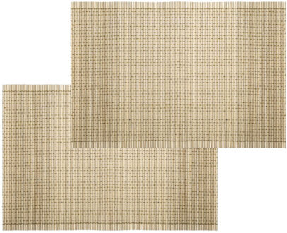 Set van 4x stuks placemats beige bamboe 45 x 30 cm