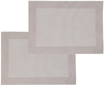 Set van 4x stuks placemats beige texaline 50 x 35 cm - Placemats