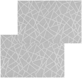 Set van 4x stuks placemats grafische print grijs texaline 45 x 30 cm