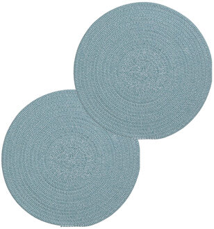 Set van 4x stuks placemats groen katoen 38 cm - Placemats