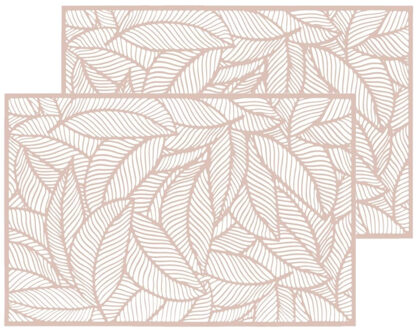 Set van 4x stuks placemats Jungle roze PVC 45 x 30 cm - Placemats