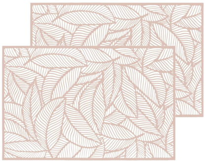 Set van 4x stuks placemats Jungle roze PVC 45 x 30 cm