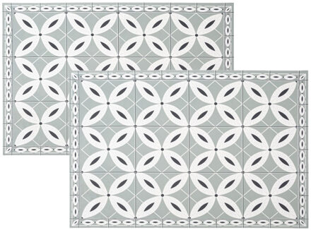 Set van 4x stuks placemats mozaiek grijs vinyl 45 x 30 cm