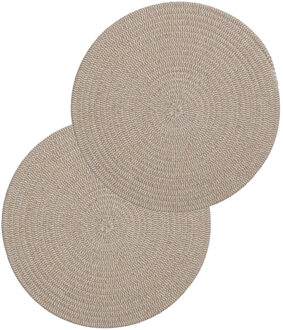 Set van 4x stuks placemats taupe katoen 38 cm - Placemats