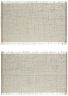 Set van 4x stuks placemats uni beige jute 45 x 30 cm - Placemats