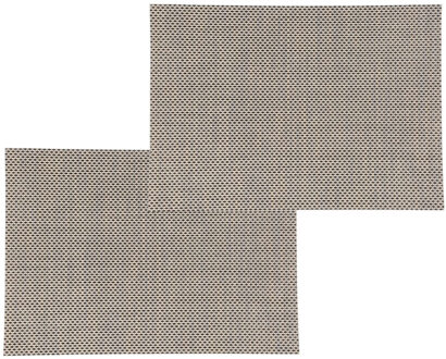 Set van 4x stuks placemats uni beige texaline 50 x 35 cm - Placemats