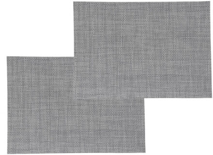 Set van 4x stuks placemats uni grijs texaline 50 x 35 cm - Placemats