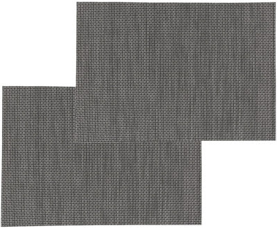 Set van 4x stuks placemats uni zwart texaline 50 x 35 cm - Placemats