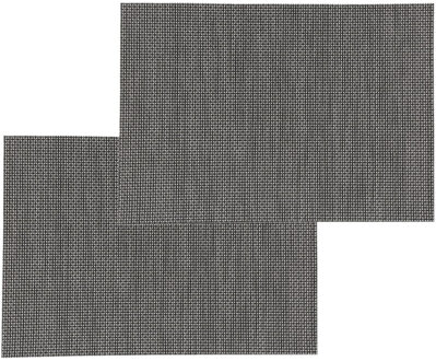 Set van 4x stuks placemats uni zwart texaline 50 x 35 cm