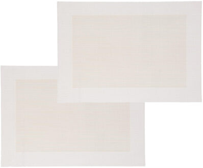 Set van 4x stuks placemats wit/ivoor texaline 50 x 35 cm