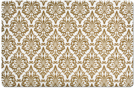 Set van 4x stuks rechthoekige placemats met gouden barok print 43,5 x 28,5 cm - Placemats Goudkleurig