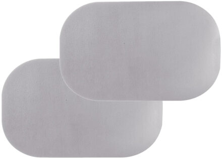 Set van 4x stuks rechthoekige placemats Nina grijs PVC 44 x 28 cm