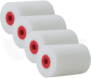 Set van 4x stuks schuim verfrollers precisie lakroller2,5 x 5 cm