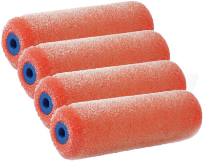 Set van 4x stuks structuur verfrollers lakroller2,5 x 10 cm