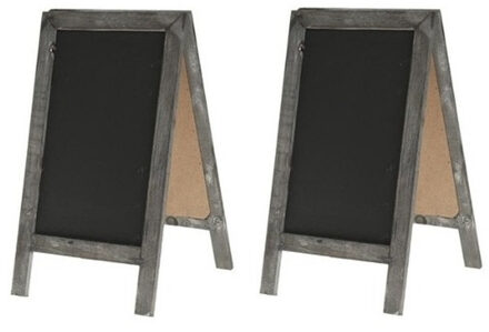 Set van 4x stuks tafel model krijtbordjes/klapbordjes van hout 18 x 32 cm