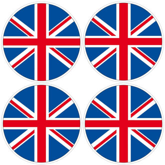 Set van 4x stuks UK Great Britain vlag/Union Jack hangdecoratie 28 cm