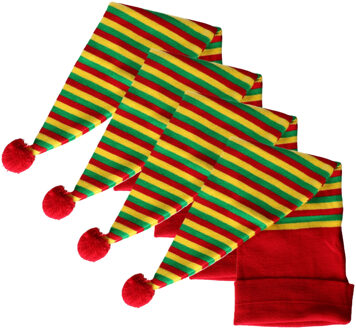 Set van 4x stuks verkleed slaapmutsen rood/geel/groen