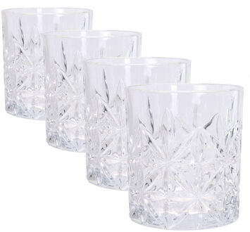 Set van 4x stuks whisky drinkglazen 230 ml - Whiskeyglazen Transparant