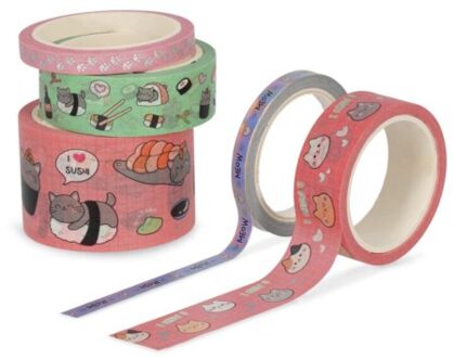 set van 5 sticky tape - kitty
