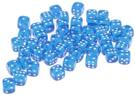 Set Van 50 D6 Dobbelstenen Polyhedral Clear Acryl Voor Dnd Rpg Mtg Tafel Spel blauw