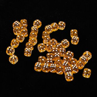 Set Van 50 D6 Dobbelstenen Polyhedral Clear Acryl Voor Dnd Rpg Mtg Tafel Spel oranje