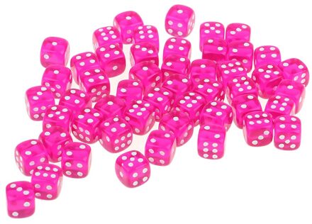 Set Van 50 D6 Dobbelstenen Polyhedral Clear Acryl Voor Dnd Rpg Mtg Tafel Spel roos