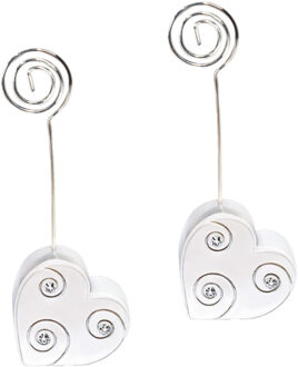 Set van 50x stuks bruiloft plaatskaartjes houder in hart vorm 10.8 cm