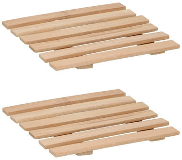 Set van 5x stuks bamboe pannenonderzetters 17 x 18 cm - Action products