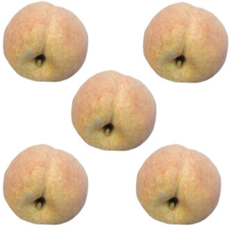 Set van 5x stuks kunstfruit perziken van 8 cm - Decoratie nep/namaak fruit