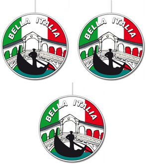 Set van 5x stuks ronde Italie thema hangdecoraties 28 cm